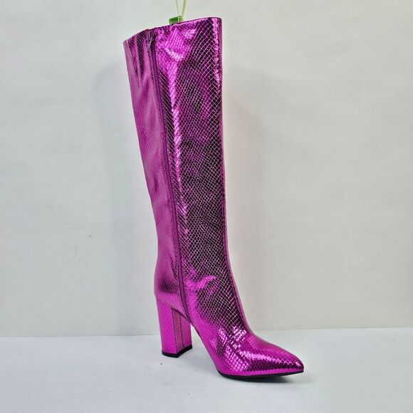 INC International Concepts Metallic Purple Paiton Tall Heeled Boots - Picture 6 of 11